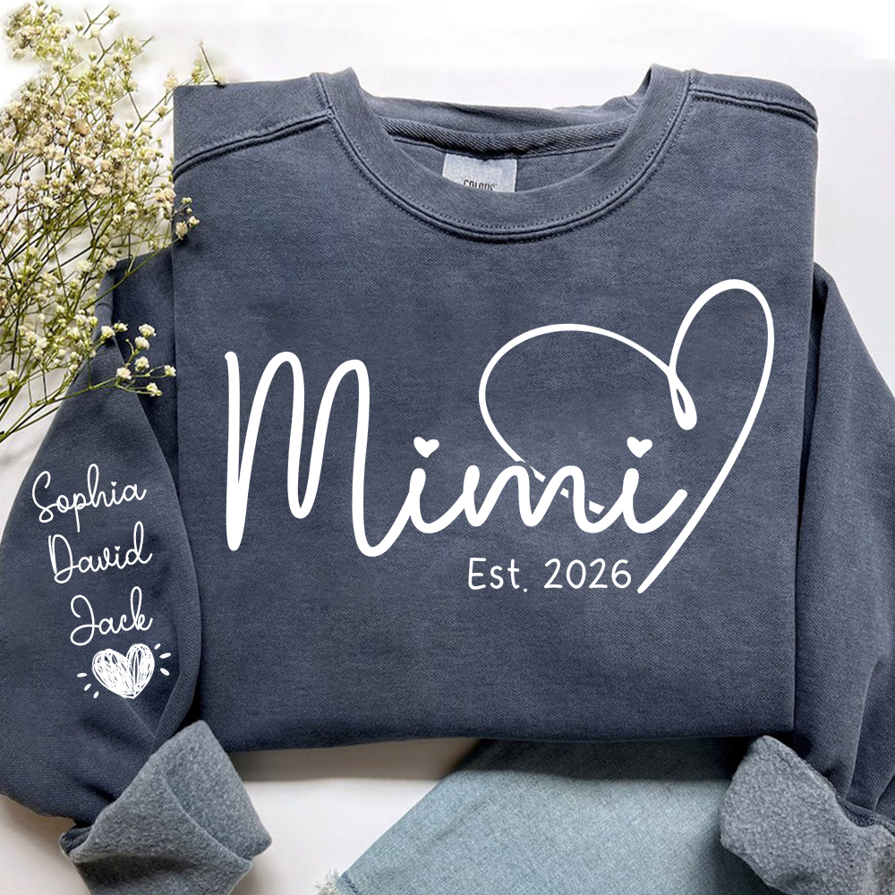 Personalized Heart Grandma Sweatshirt For Grandchild, Custom Name