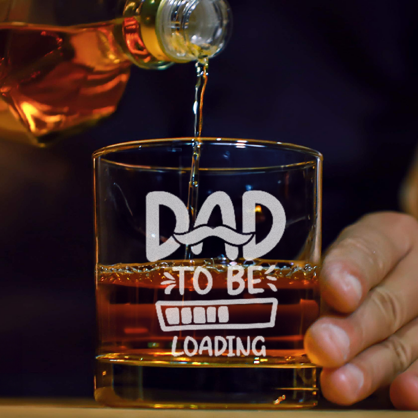 Dad To Be Loading - Daddy And Kids Whiskey Glass