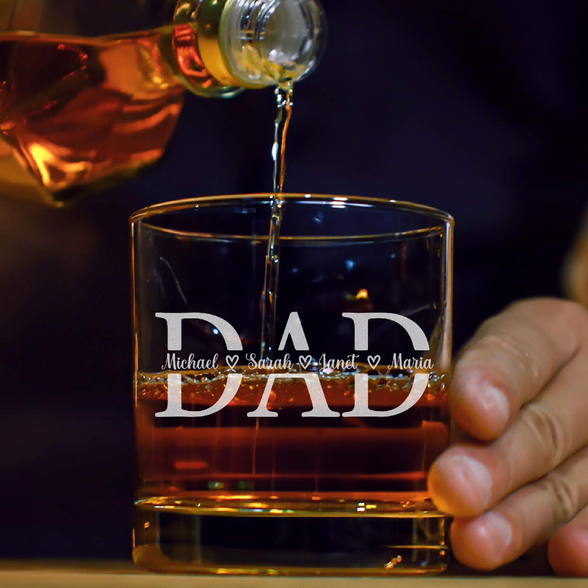 Dad And Kids - Daddy And Kids Whiskey Glass