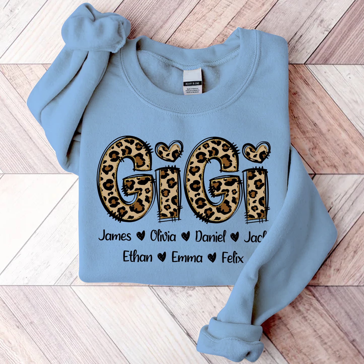 Personalized Gigi Leopard, Custom Grandma With Kids, Grandma Gift TH Sweatshirt, T-Shirt