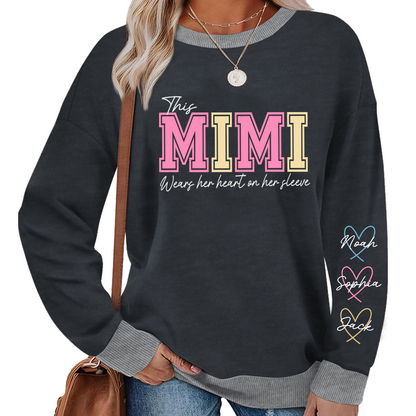 This Mom Wears Her Heart On Her Sleeve, A Gift For A Loved One Sweatshirt Mix Sweatshirt MIX