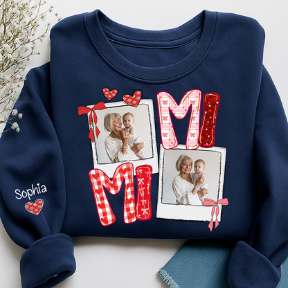 Personalized Mimi Photo Sweatshirt, Custom Grandma Crewneck with Grandbaby Pictures, Mimi Valentine Family Gift