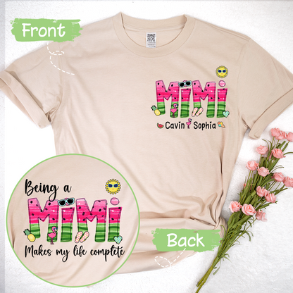 Custom Being A Mimi Makes My Life Complete Watermelon T-Shirt