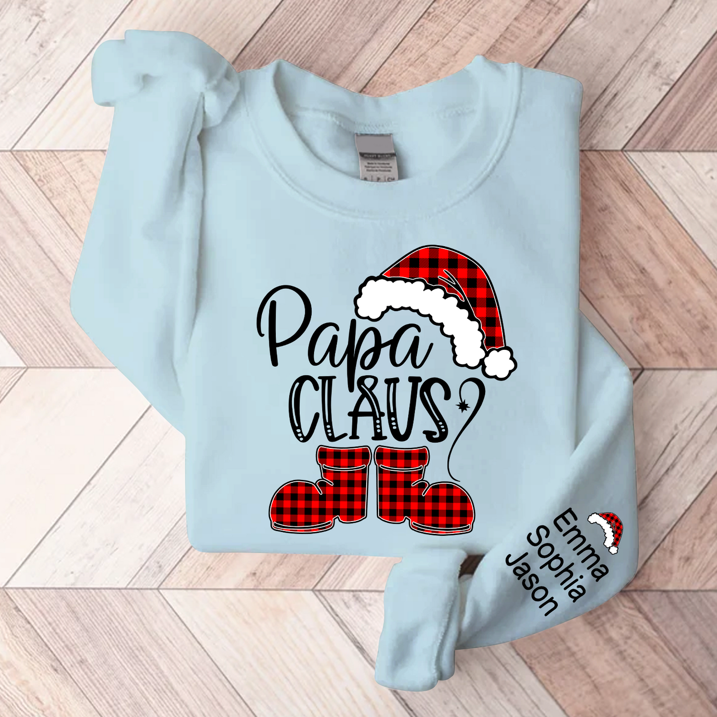 Personalized Papa Claus, Custom Papa With Kids, Grandpa Gift TH Sweatshirt