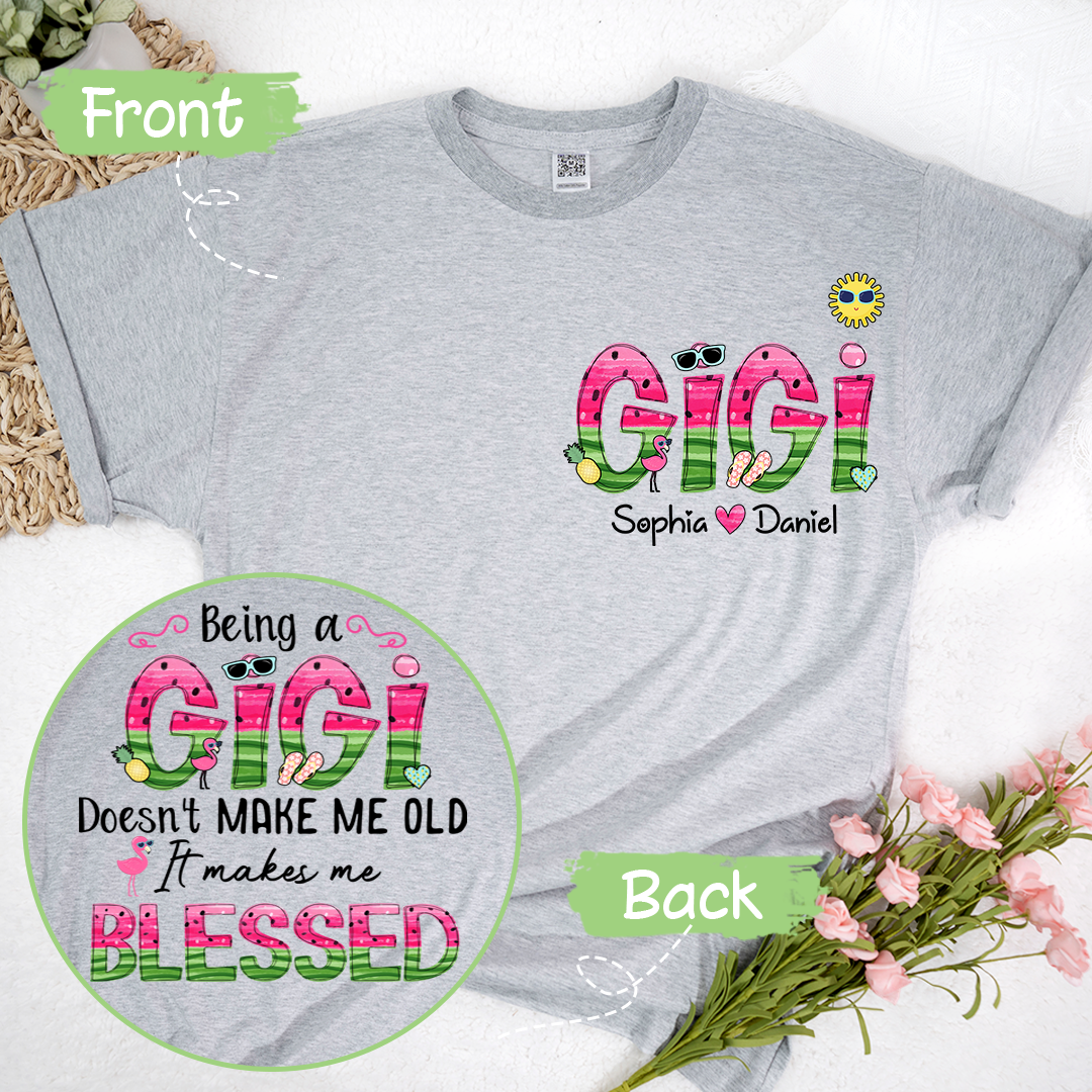 Custom Being A Grandma Doesn't Make Me Old Watermelon T-Shirt
