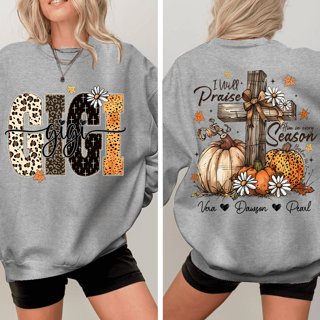 Floral Fall Shirt Design, Custom Gigi Gifts for Grandma and Kids