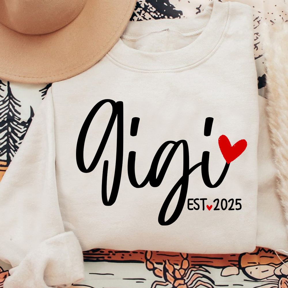 Personalized Gigi Sweatshirt, Custom Gifts for Grandma And Child