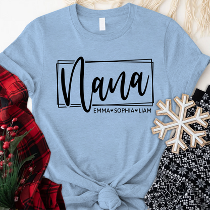 Custom Nana And Grandkids T-Shirt