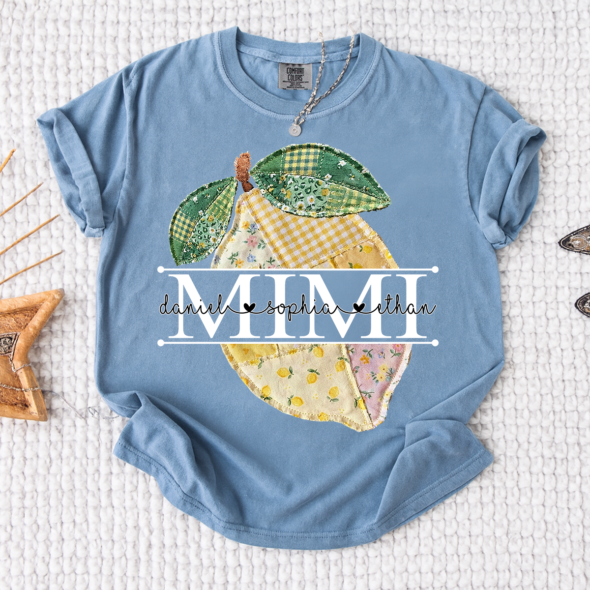 Comfort Colors® Mimi Lemon Shirt, Personalized Cute Summer Grandma Tee For Gift Grandma And Kids