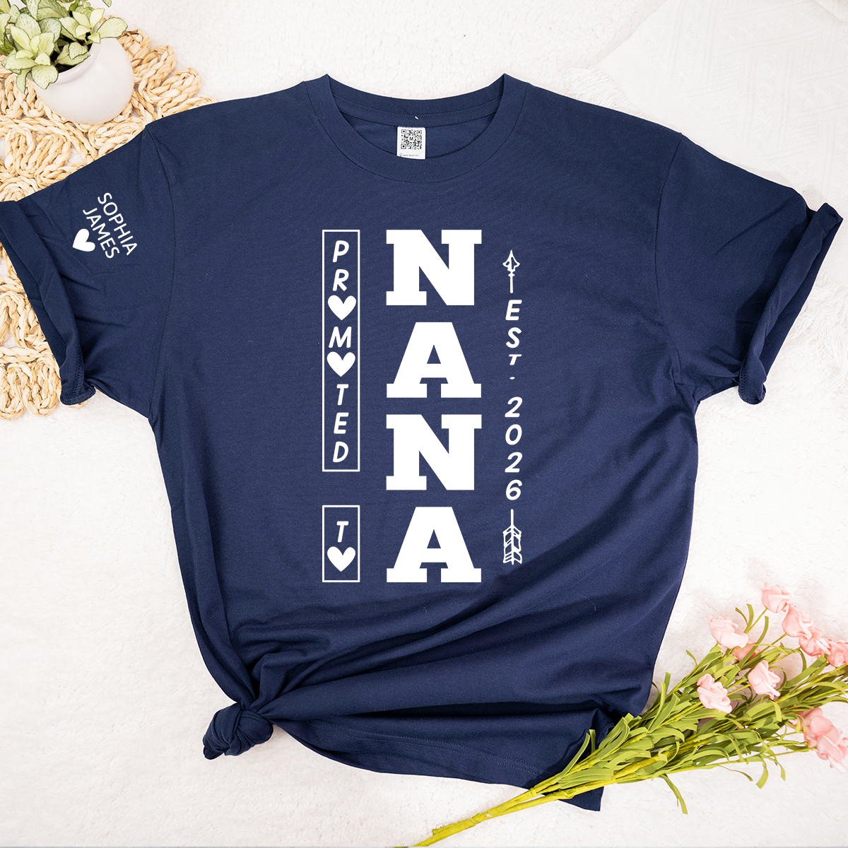 Promoted to Nana Est 2026 Shirt for Women, Cute New Grandma Announcement T-Shirt