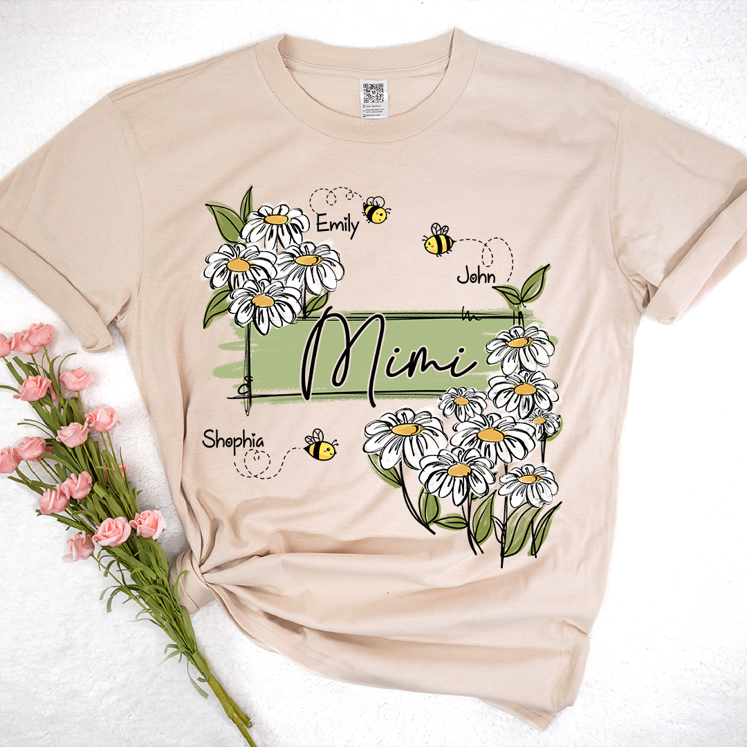 Squiggly Art Wildflowers Mimi And Bee New Kids LPT01 Shirt