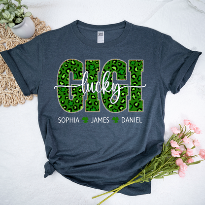 Lucky Gigi Shirt St Patrick’s Day, Personalized Gigi Shamrock Name Shirt