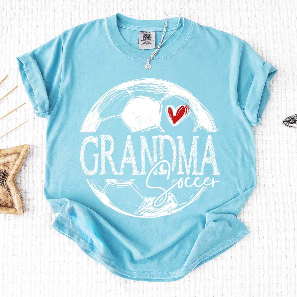 Comfort Colors® Custom Soccer Mimi Heart Shirt, For Gift Grandma Football Tee