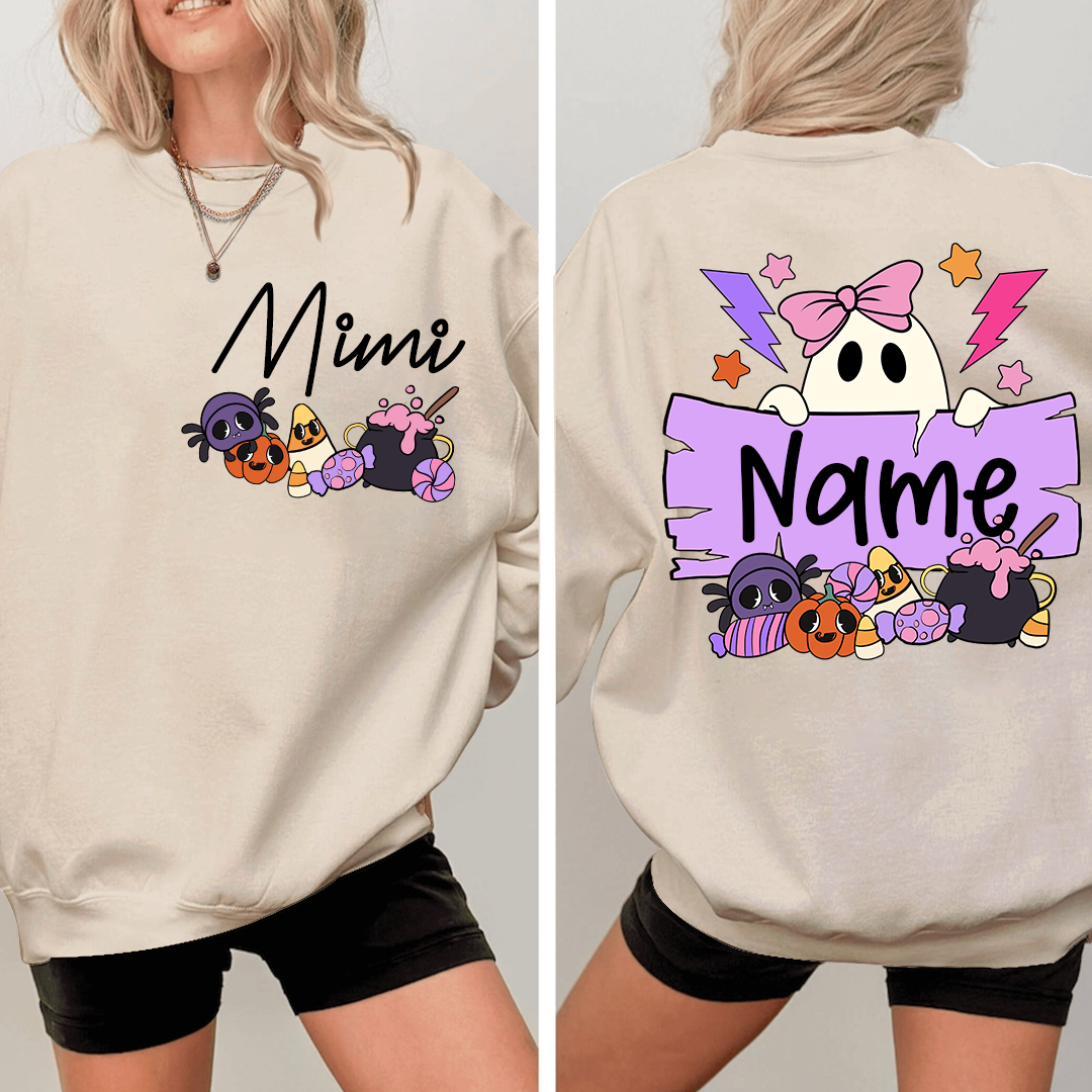 Personalized Halloween Mimi Sweatshirt, Custom Nickname For Grandma And Kids