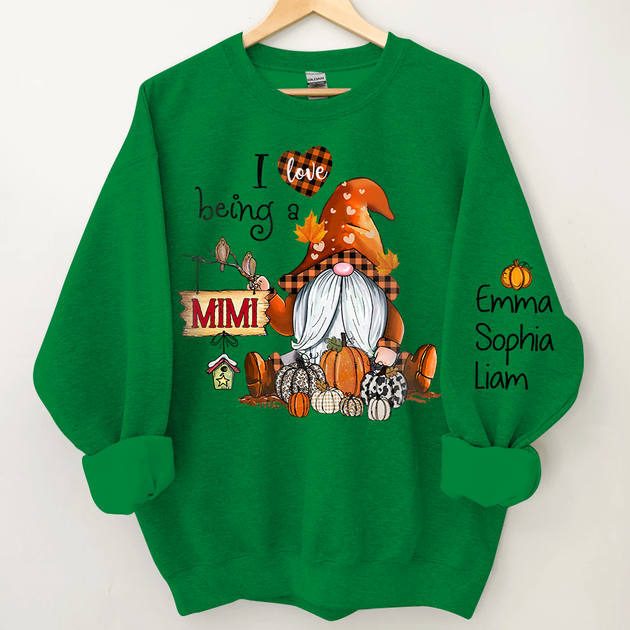 Personalized grandma gnome Sweatshirt, I Love being a grandma gnome with grandkids Sweatshirt