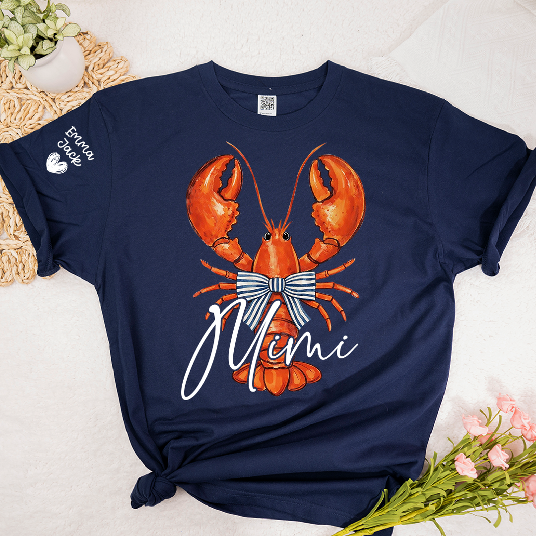 Colorful Lobster Mimi Shirt for Women Personalized Family Tee For Gift Grandma And Kids