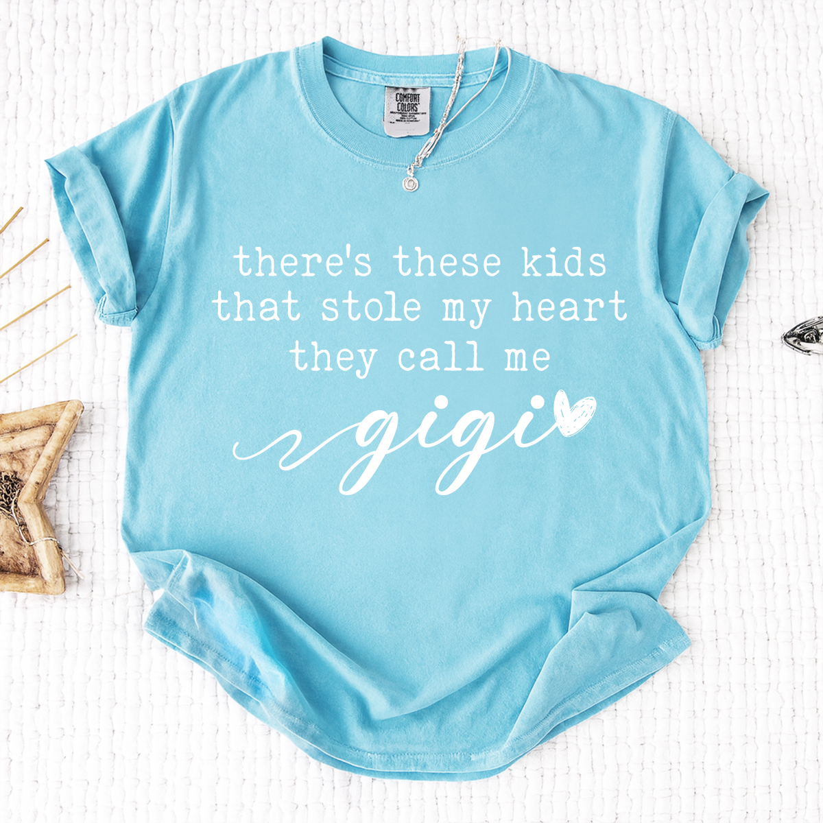Comfort Colors® Gigi Tee Personalized Gift For Grandma, There's these kids That Stole My Heart They Call Me Grandma