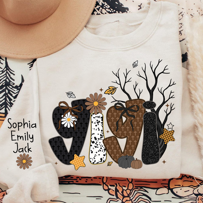 Personalized Grandma, Prayer Sweatshirt, Custom Gigi Nickname with Kids