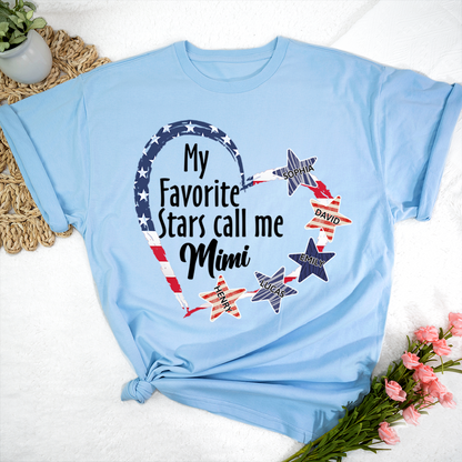 My Favorite Stars Call Me Mimi Shirt Personalized Names Patriotic Family T Shirt