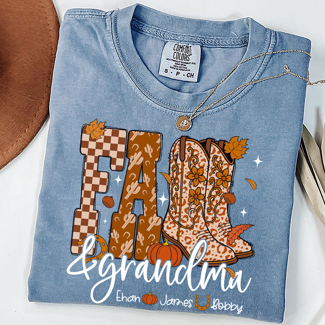 Comfort Colors® Cute Personalized Fall & Grandma Costume, Gift With Grandma And Grandchild Names