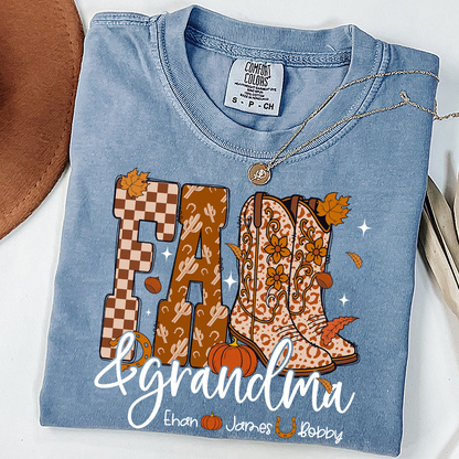 Comfort Colors® Cute Personalized Fall & Grandma Costume, Gift With Grandma And Grandchild Names