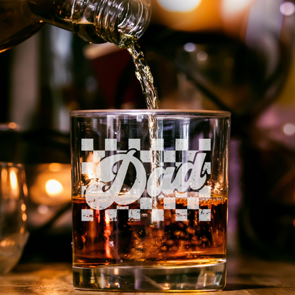 Dad-Daddy And Kids Whiskey Glass
