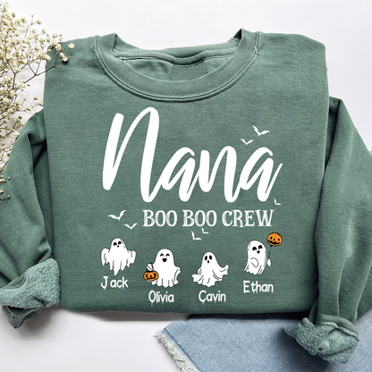 Custom Halloween Grandma, Nana Boo Crew Sweatshirt, Custom Gifts for Gigi and Kids