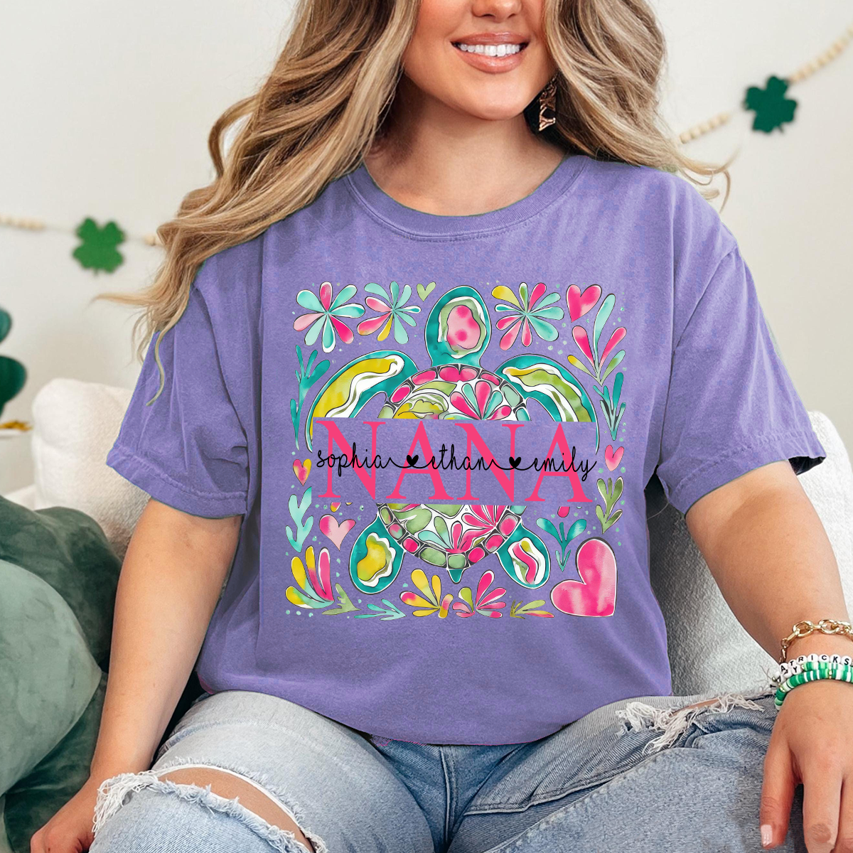 Comfort Colors® Nana Turtle Summer Flower 2025 Shirt