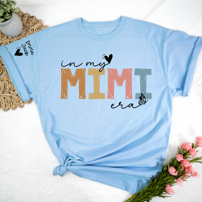 Cute Mimi Grandma T-Shirt, In My Mimi Era Stylish Pastel Graphic Tee For Gift Grandma and Kids