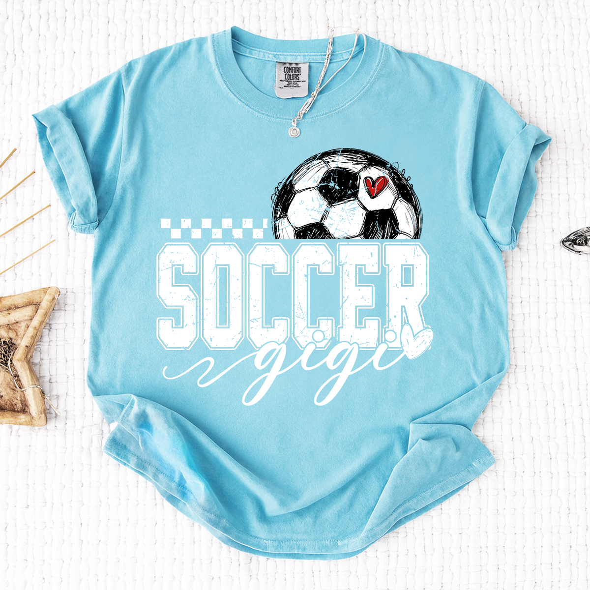 Comfort Colors® Personalized Gigi Soccer Tee, Custom Soccer Gigi For Gift Family