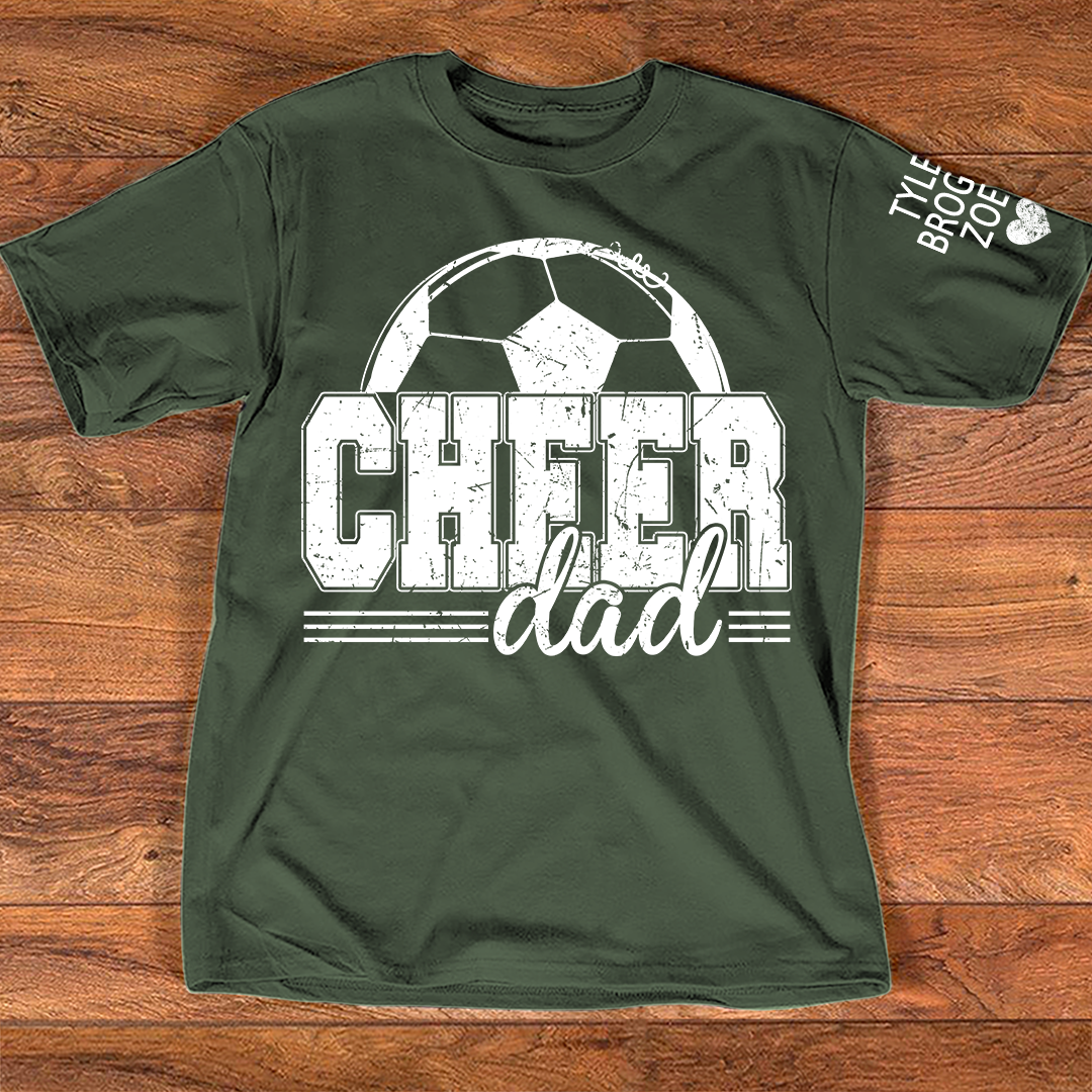 Dad's Cheer T-shirt, personalized Cheering Shirt With Kids' Names, A Meaningful Gift For Your Loved Ones