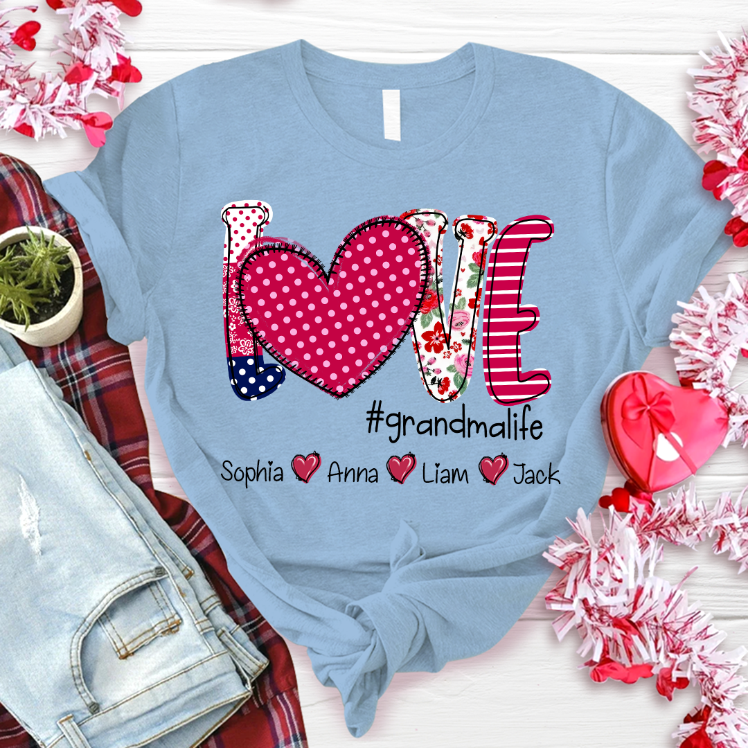 Valentine's Heart Day Custom Grandma And Kids LTP01