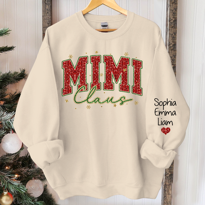 Personalized Mimi Claus Christmas And Kids 2024 Sweatshirt