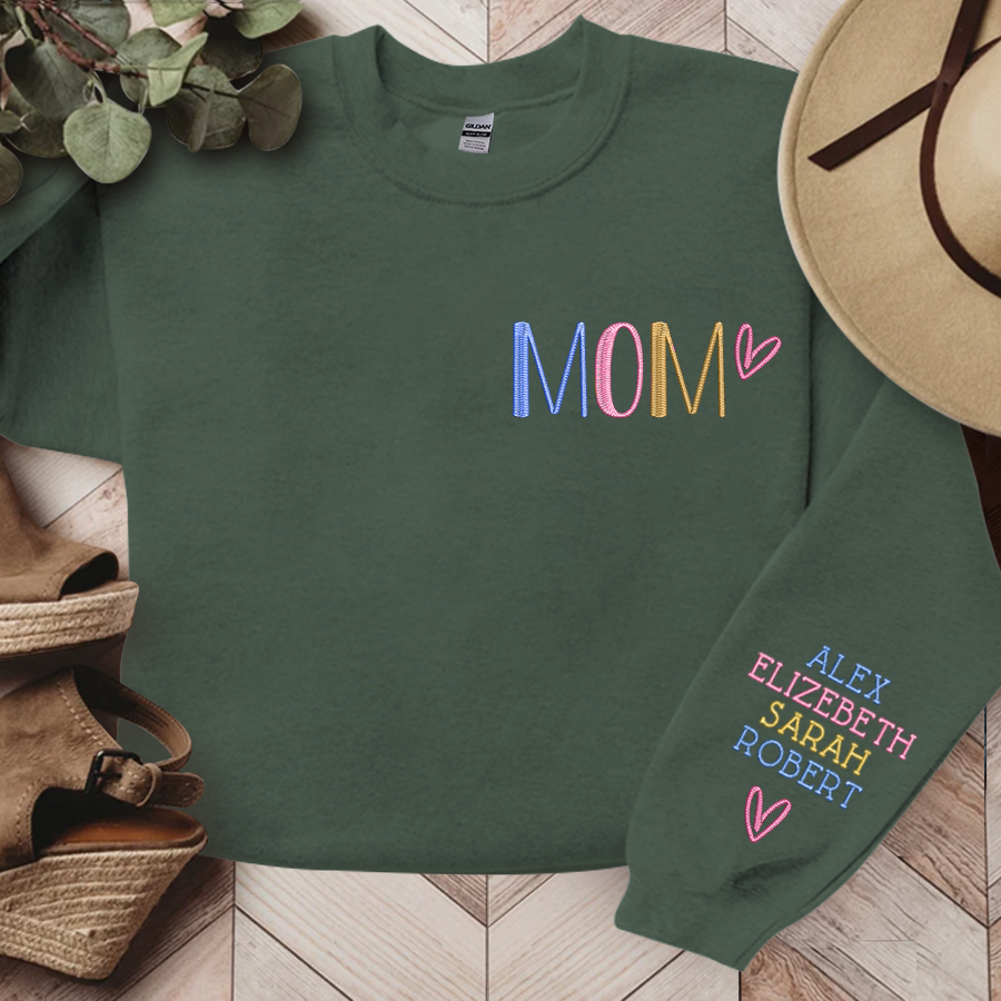 Custom Embroidered Sweatshirt, Christmas Gift for Grandma Mom Godmother Aunt Sister