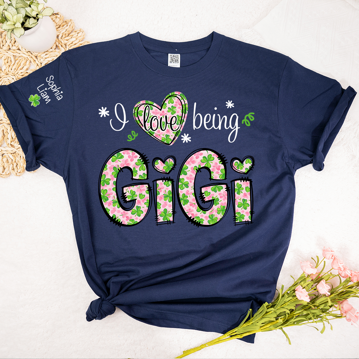 I Love Being Gigi Shirt, St Patrick’s Day Gigi Shirt With Shamrock Pattern