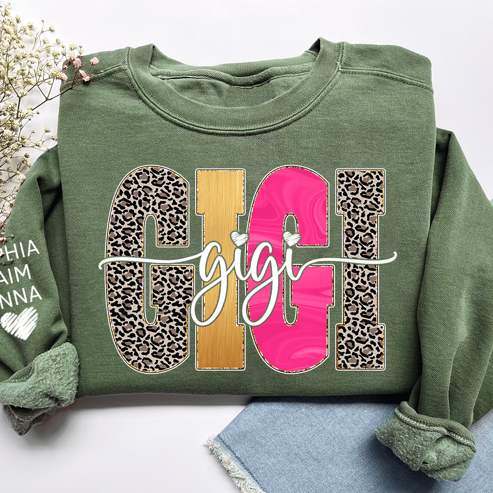 Custom Coquette Leopard Mimi Sweatshirt, Gift for Grandma And Kids