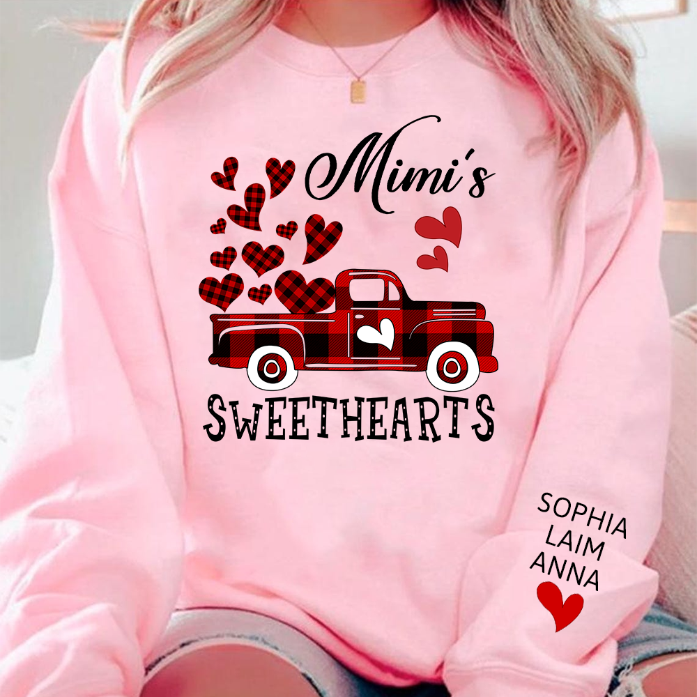 Custom Mimi Sweethearts Valentine sweatshirt, Heart And Car Valentine Gifts For Grandma And Grandchildren