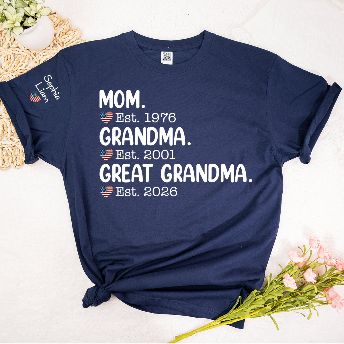 Mom Grandma Great Grandma T Shirt, Est Year Custom Shirt, Personalized Family Gift with Names, Meaningful Gift for Mother Grandmother
