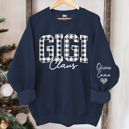 Custom Gigi Claus White Caro Christmas With Kids Sweatshirt