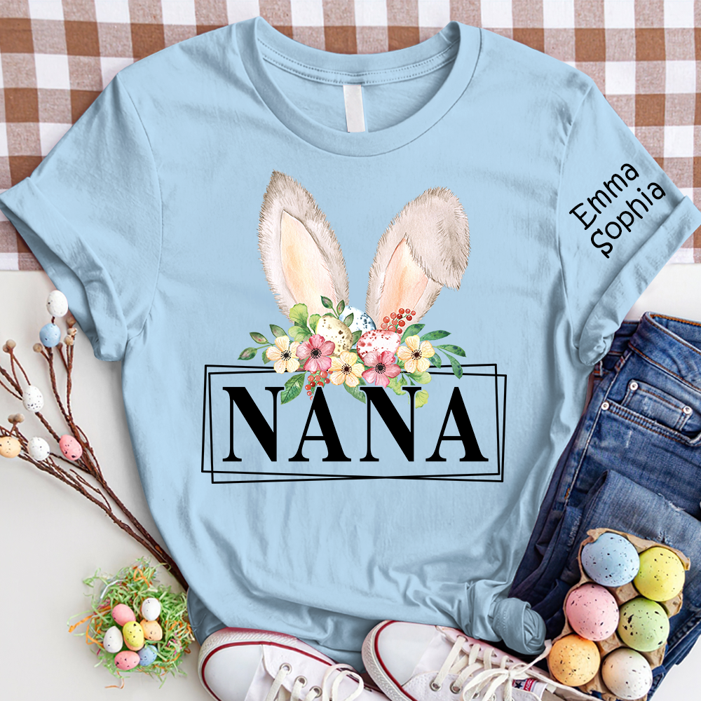 Gigi Bunny Flower Shirt, Custom Gigi And Kids, Easter Days Gift TH T-Shirt
