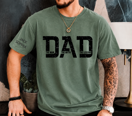 Personalized Dad Shirt The Man The Myth The Legend Custom Kids Names Gift for Dad