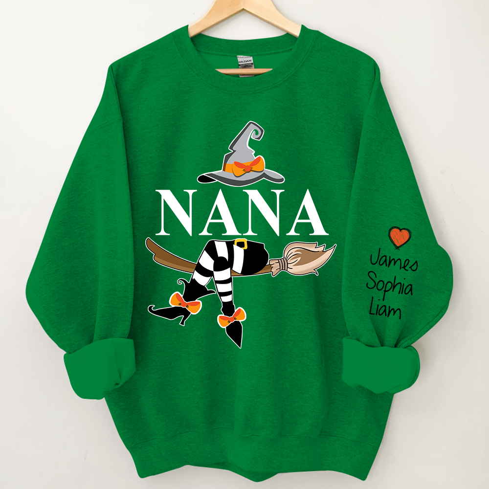 Nana Halloween Sweatshirt, Custom Nana And Kids Halloween, Grandma Gift TH