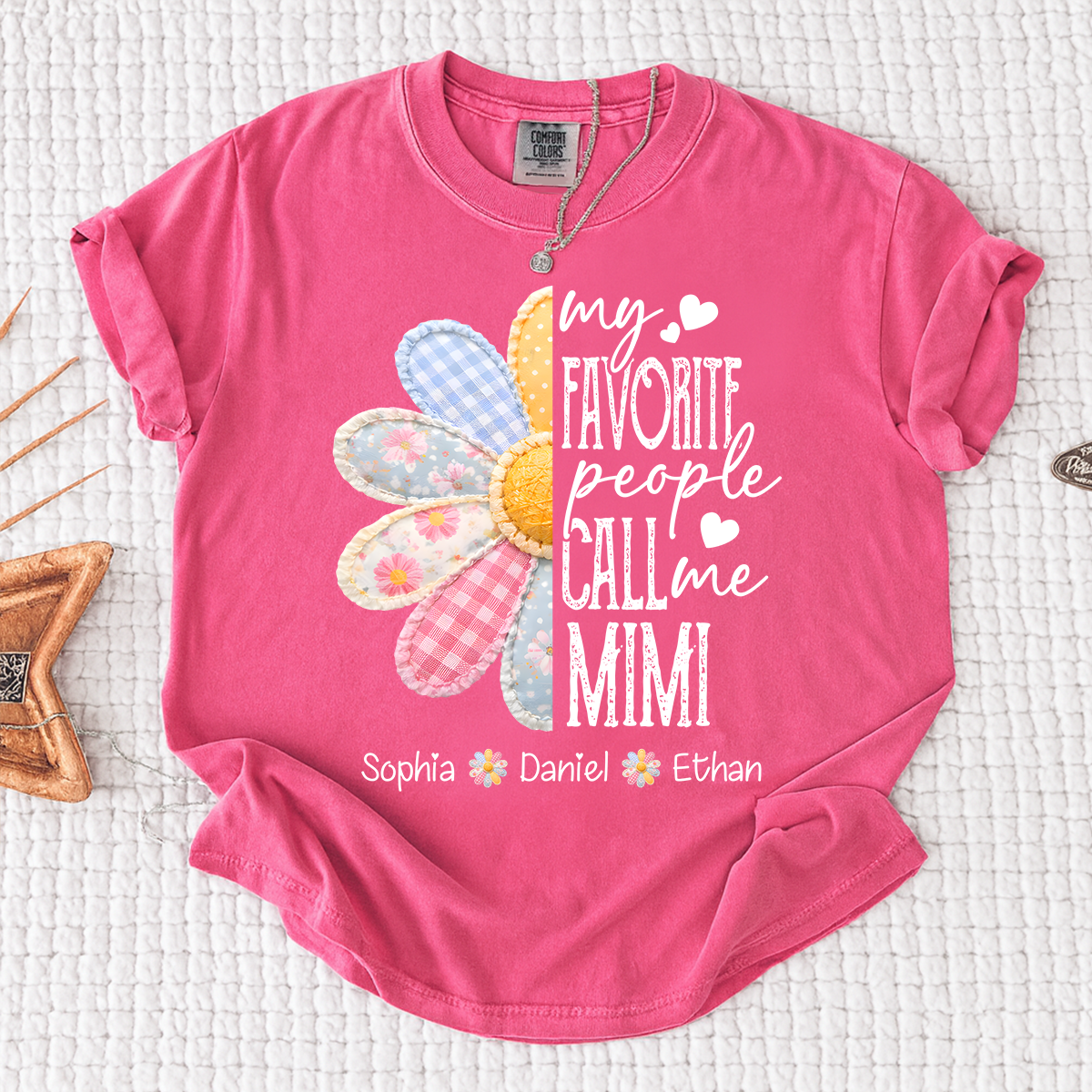 Comfort Colors Personalized Mimi Shirt Floral Design, My Favorite People Call Me Mimi Custom Family Names Tee