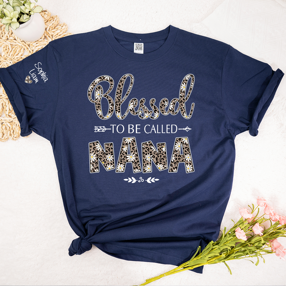 Blessed to Be Called Nana Shirt, Leopard Floral Nana T-Shirt, Cute Grandma Gift for Women