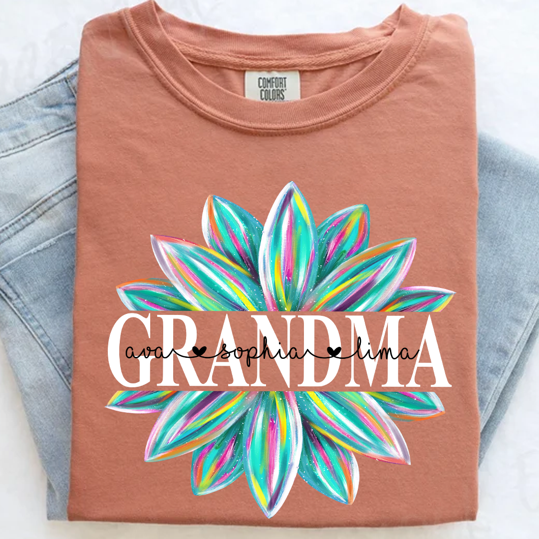 Comfort Colors® Grandma Flower Color Trend Shirt, Gift For Grandma T-Shirt