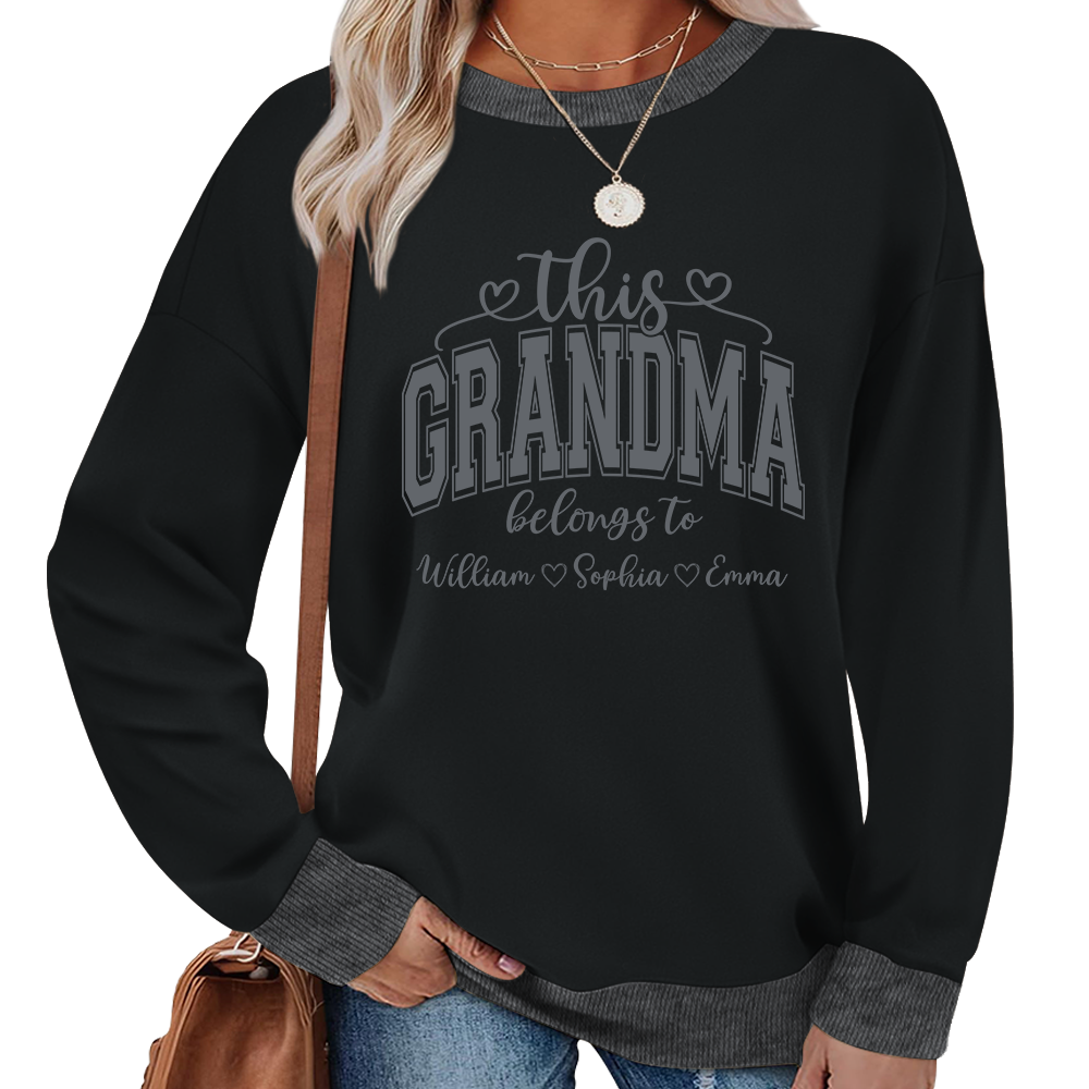 Custom Grandma Sweatshirt – Exclusive Two-Tone Design with Personalized Grandkids’ Names