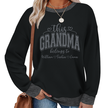 Custom Grandma Sweatshirt – Exclusive Two-Tone Design with Personalized Grandkids’ Names