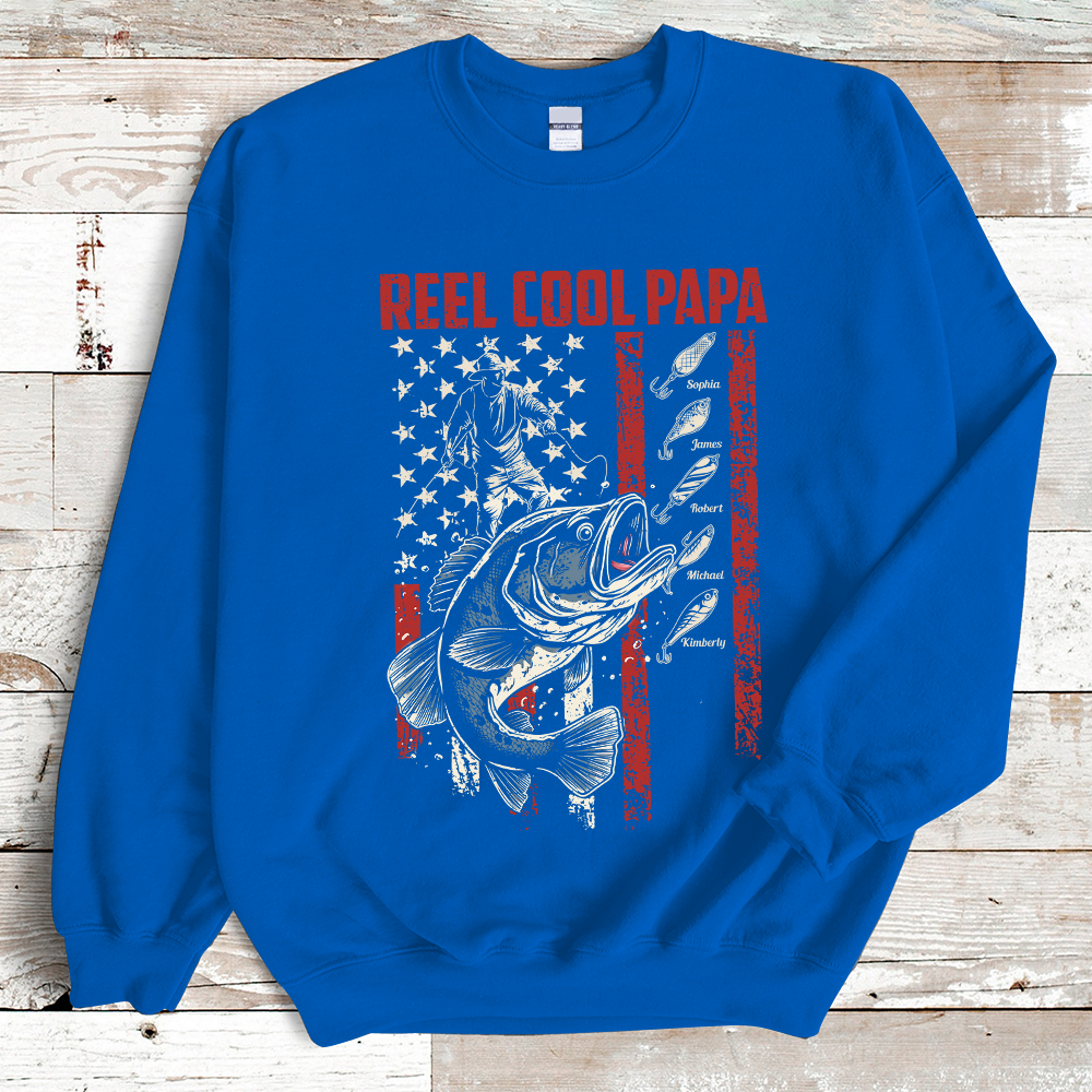 Reel Cool Dad, Papa fishing Sweatshirt