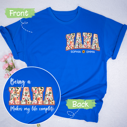 Being A Nana Makes My Life Complete T-Shirt, Custom Grandma And Grandkids, Gift for Mother's Day Shirt