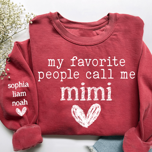 My Favorite People Call Me Mimi Sweethearts, Cute Mimi Grandma Shirt with Heart Design